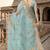 sea green sequin zari resham embroidered work silk blend saree for women