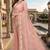 peach sequin zari resham embroidered work silk blend saree for women