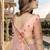 peach sequin zari resham embroidered work silk blend saree for women