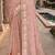 peach sequin zari resham embroidered work silk blend saree for women