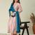 Pink embroidered vichitra silk kurti with pant and duppata set