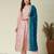 Pink embroidered vichitra silk kurti with pant and duppata set