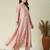 Pink embroidered vichitra silk kurti with pant and duppata set