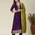 Purple embroidered vichitra silk kurti with pant and duppata set