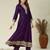 Purple embroidered vichitra silk kurti with pant and duppata set