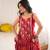 Red Mirror Navratri Lehenga Choli