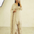 White heavy zari work short kurti with flared sharara & dupatta