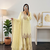 Yellow heavy zari work short kurti with flared sharara & dupatta
