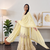 Yellow heavy zari work short kurti with flared sharara & dupatta