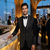 Black hand embroidered 5 pc tuxedo suit
