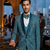 Light blue swarovski embroidered 5 pc tuxedo suit