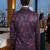Purple thread and sequins embroidered 5 pc tuxedo suit