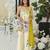 White silk blend readymade suit with embroidery & sequence work