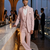 Pink 5 pc suit with pintex detailing