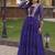 Purple georgette readymade navratri anarkali suit with laheriya & patchwork