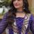 Purple georgette readymade navratri anarkali suit with laheriya & patchwork