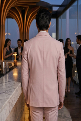 Pink 5 pc suit with pintex detailing 4
