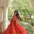 Orange georgette readymade navratri anarkali suit with laheriya & patchwork