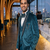 Teal green hand embroidered 5 pctuxedo suit