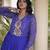 Blue georgette readymade navratri anarkali suit with laheriya & patchwork