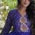 Blue georgette readymade navratri anarkali suit with laheriya & patchwork