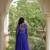 Blue georgette readymade navratri anarkali suit with laheriya & patchwork