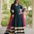 D green rayon readymade navratri anarkali suit with embroidery & gotapatti work