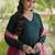 D green rayon readymade navratri anarkali suit with embroidery & gotapatti work