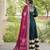 D green rayon readymade navratri anarkali suit with embroidery & gotapatti work