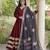 Maroon rayon readymade navratri anarkali suit with embroidery & gotapatti work
