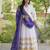 White rayon readymade navratri anarkali suit with embroidery & gotapatti work
