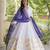 White rayon readymade navratri anarkali suit with embroidery & gotapatti work
