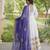 White rayon readymade navratri anarkali suit with embroidery & gotapatti work
