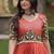 Orange rayon readymade navratri anarkali suit with embroidery & miroor work
