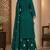 D green silk blend readymade suit with embroidery & zari work