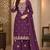 Purple silk blend readymade suit with embroidery & zari work
