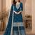 Teal georgette semi stitched suit with embroidery & zari work