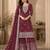Maroon georgette semi stitched suit with embroidery & zari work