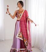 Hot Pink Navratri Lehenga Choli With Dupatta
