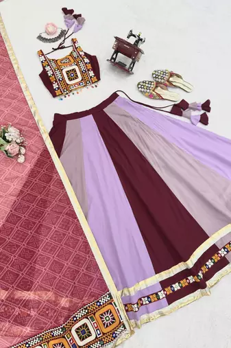 Hot Pink Navratri Lehenga Choli With Dupatta