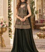 mehendi georgette readymade suit with multi embroidery & sequence work