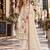 white chiffon semi stitched suit with embroidery & sequence work