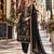 black chiffon semi stitched suit with embroidery & sequence work