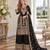 black chinon readymade suit with embroidery & sequence work