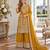 mustard chinon readymade suit with embroidery & sequence work
