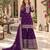 violet chinon readymade suit with embroidery & sequence work