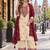 white & maroon cotton unstitched suit with embroidery patch work
