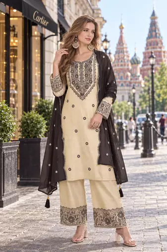 white & black cotton unstitched suit with embroidery patch work