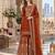 orange georgette readymade suit with embroidery & sequence work