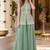 green georgette readymade suit with embroidery & sequence work